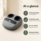 Deep-Kneading Shiatsu Foot Massager with Heat, Cooling, Air Compression, 3 Modes, 3 Intensity Levels and Wireless Remote