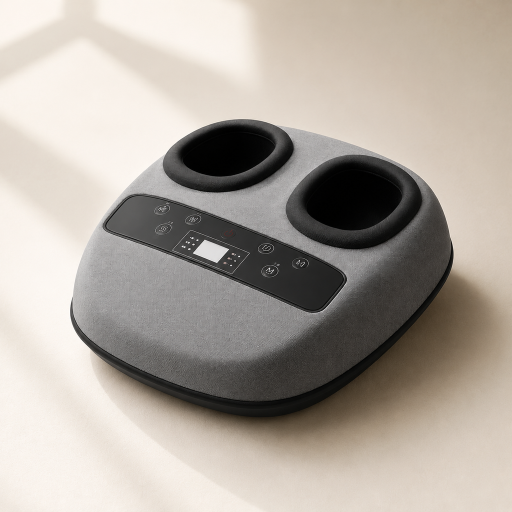 Deep-Kneading Shiatsu Foot Massager with Heat, Cooling, Air Compression, 3 Modes, 3 Intensity Levels and Wireless Remote