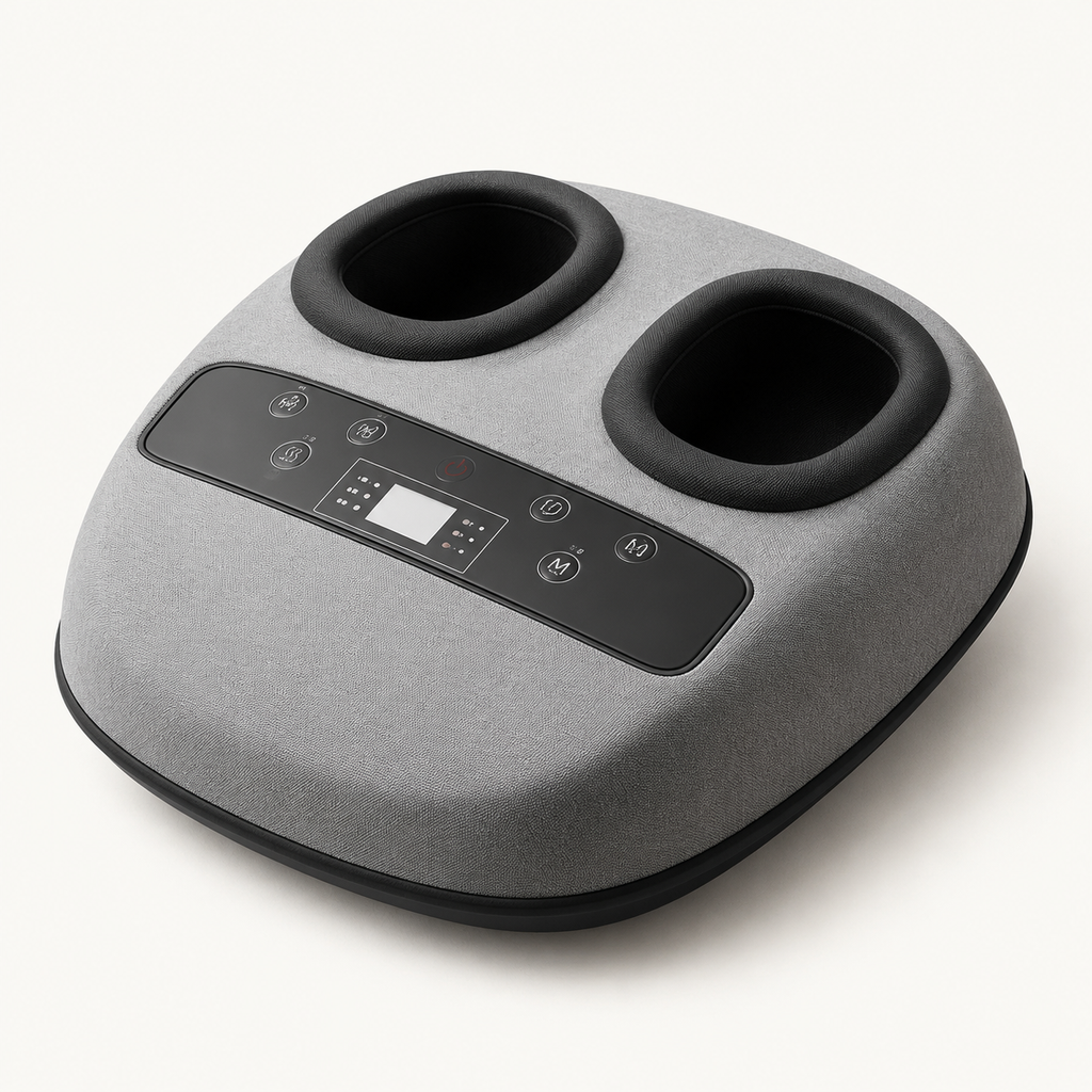 Deep-Kneading Shiatsu Foot Massager with Heat, Cooling, Air Compression, 3 Modes, 3 Intensity Levels and Wireless Remote