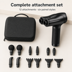Dual-Head Deep Tissue Massage Gun with LCD Touch Controls, Rechargeable Design and 12 Attachments
