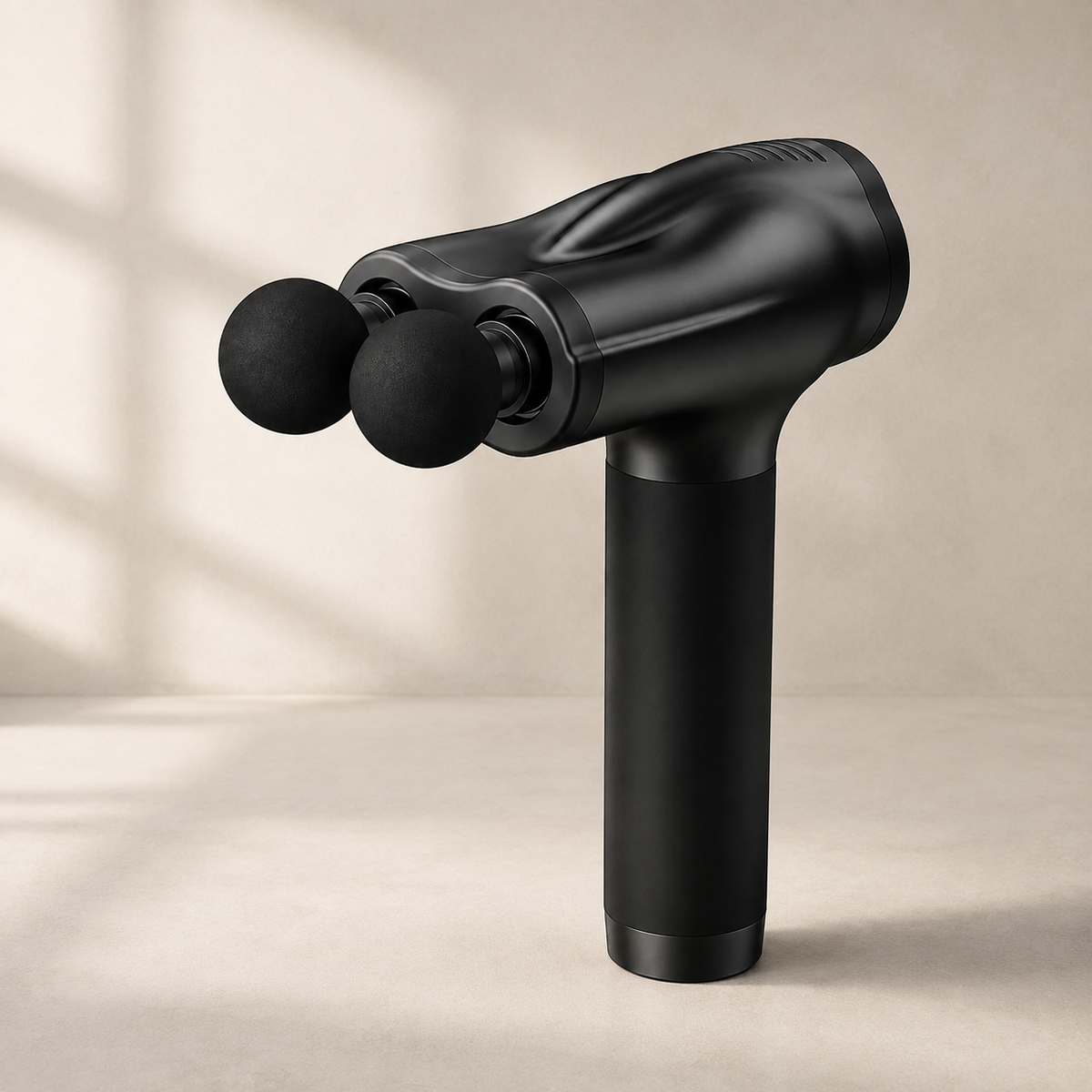 Dual-Head Deep Tissue Massage Gun with LCD Touch Controls, Rechargeable Design and 12 Attachments