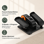 Electric Under Desk Elliptical Machine with 12 Speeds, Remote Control, 3 Auto Programs and Forward/Reverse Motion