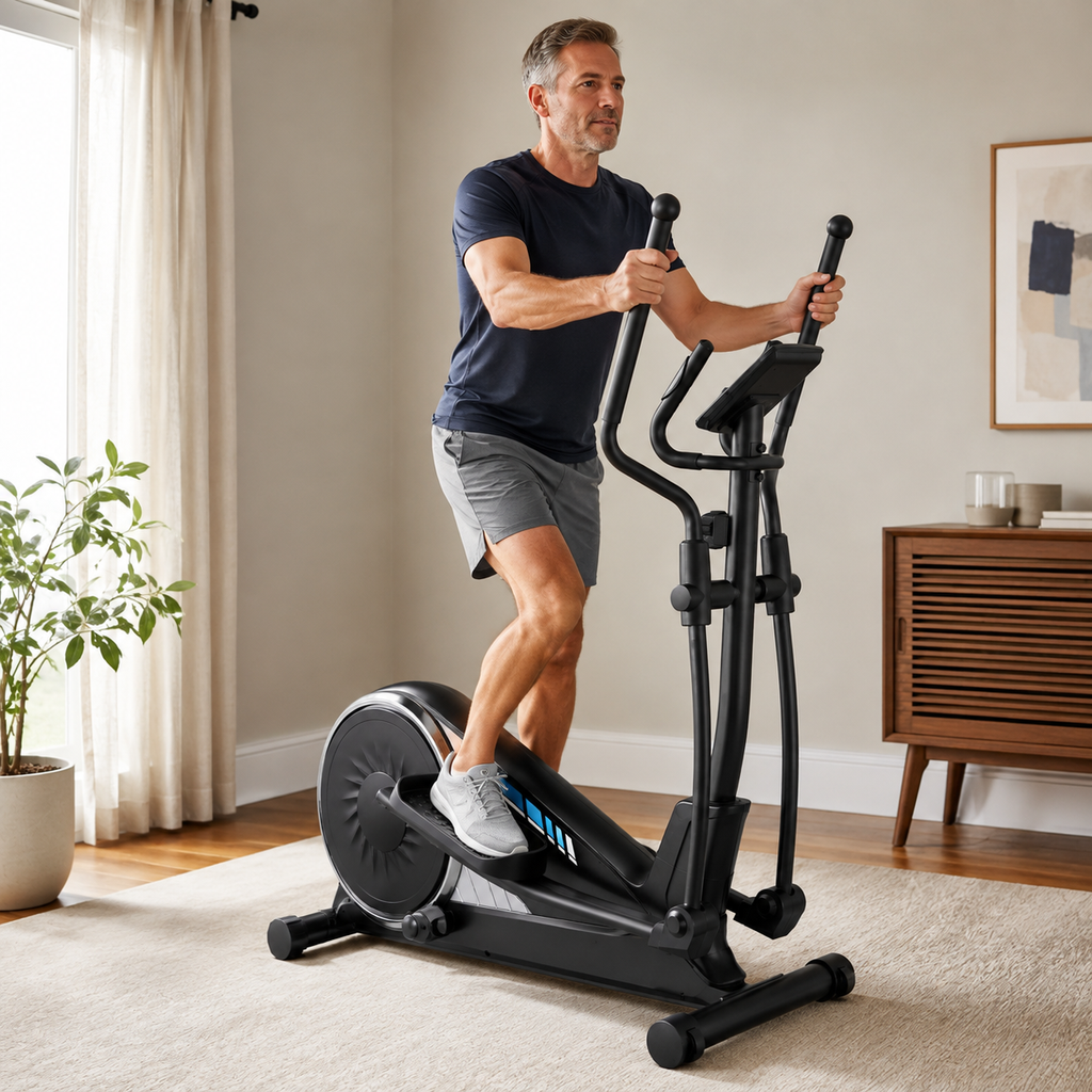 Elliptical Exercise Machine with 16-Level Magnetic Resistance, 15.5-Inch Stride & 350 lb Capacity