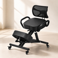 Ergonomic Kneeling Chair with Back Support, Adjustable Seat & 5-Position Knee Pad with Locking Casters for Home Office
