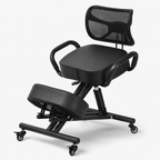 Ergonomic Kneeling Chair with Back Support, Adjustable Seat & 5-Position Knee Pad with Locking Casters for Home Office