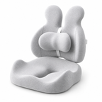 Ergonomic Memory Foam Lumbar Support Pillow & Seat Cushion Set with Adjustable Back Pad for Office, Home & Car