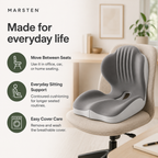 Ergonomic Memory Foam Seat Cushion with Integrated Lumbar Back Support for Office Chairs, Cars & Wheelchairs