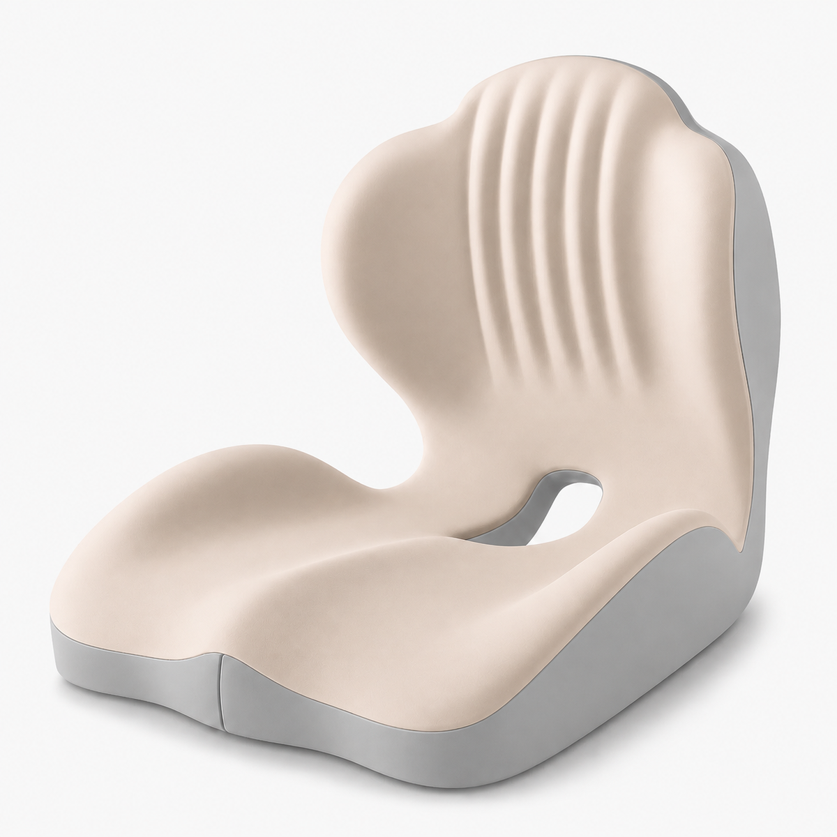 Ergonomic Memory Foam Seat Cushion with Integrated Lumbar Back Support for Office Chairs, Cars & Wheelchairs