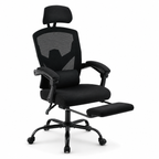 Ergonomic Mesh Office Chair with Retractable Footrest, 135° Recline, Adjustable Headrest & Lumbar Support