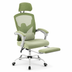 Ergonomic Mesh Office Chair with Retractable Footrest, 135° Recline, Adjustable Headrest & Lumbar Support