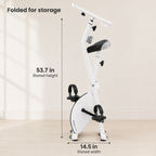 Exercise Bike Desk with Adjustable Laptop Tray, 8-Level Quiet Magnetic Resistance, Foldable Frame, Tablet Slot & Cup Holder