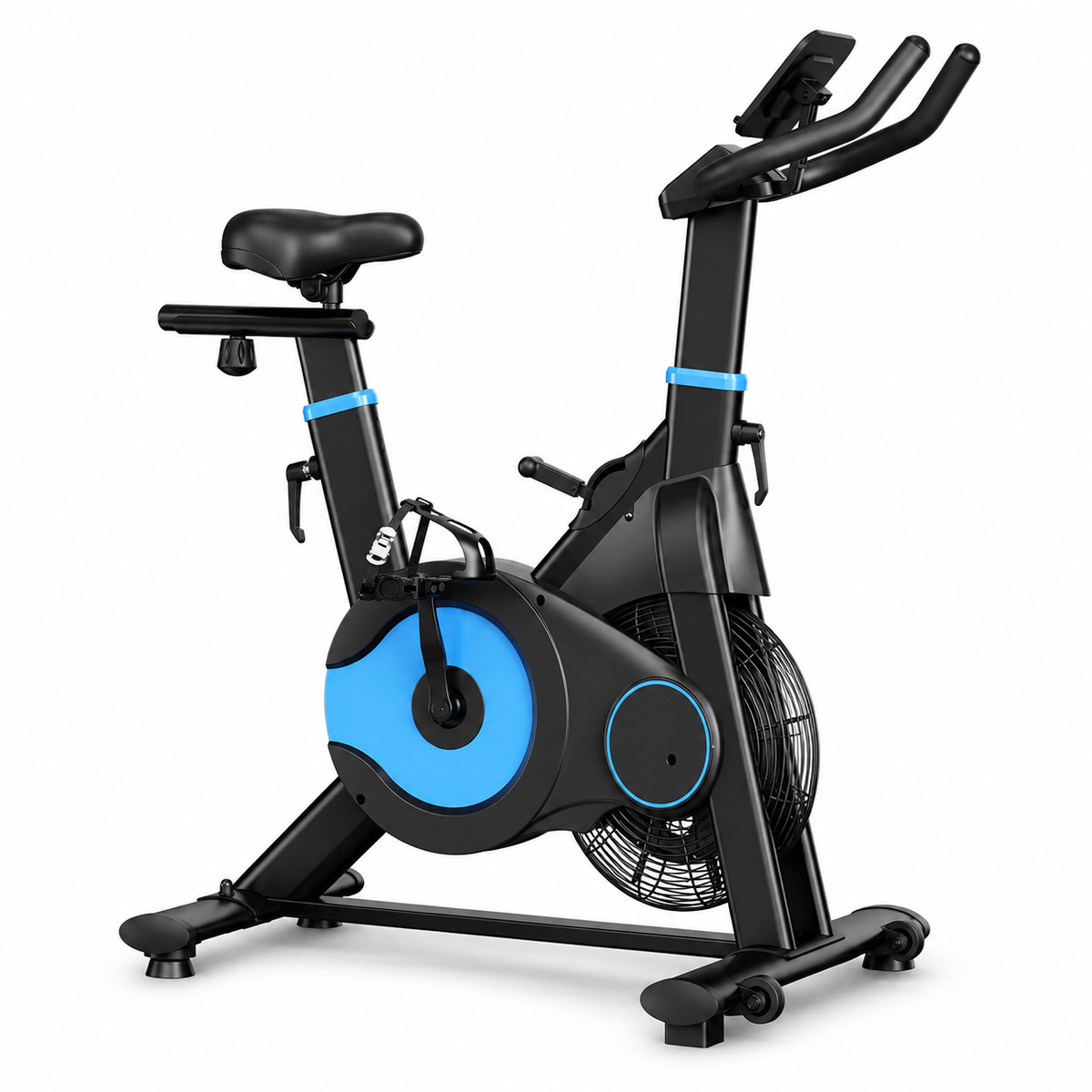 Exercise Bike with Magnetic & Air Resistance, Silent Belt Drive, App Connectivity, LCD Monitor & 350 lb Capacity