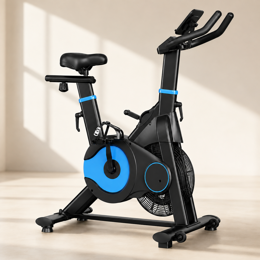 Exercise Bike with Magnetic & Air Resistance, Silent Belt Drive, App Connectivity, LCD Monitor & 350 lb Capacity