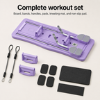 Foldable Ab Workout Board with Auto-Rebound Sliding Tracks, Resistance Bands, Push-Up Handles & Digital Timer
