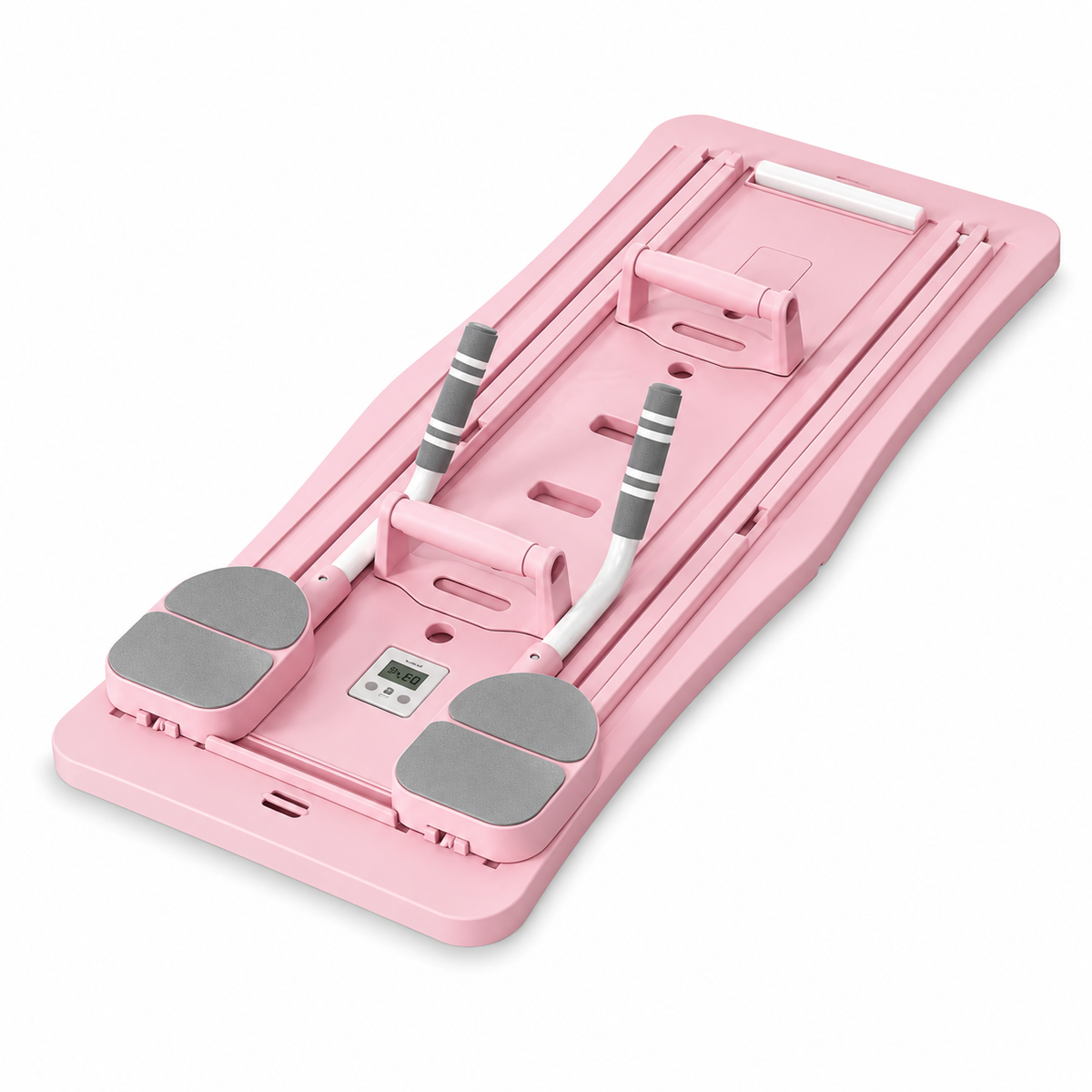 Foldable Ab Workout Board with Auto-Rebound Sliding Tracks, Resistance Bands, Push-Up Handles & Digital Timer