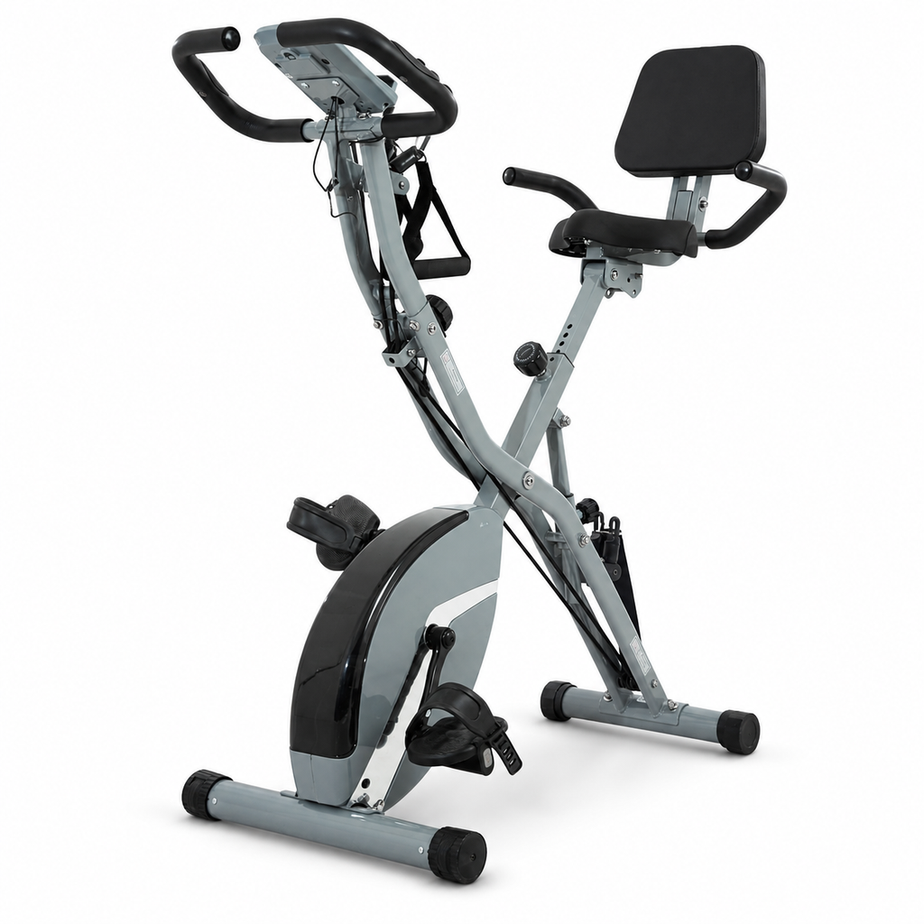 Foldable Exercise Bike with Backrest, 16-Level Magnetic Resistance, Bluetooth Apps, 5-in-1 Training & 350 lb Capacity