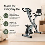 Foldable Exercise Bike with Backrest, 16-Level Magnetic Resistance, Bluetooth Apps, 5-in-1 Training & 350 lb Capacity
