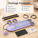Foldable Pilates Board 15-in-1 Workout System with Resistance Bands, Push-Up Handles & Built-In Timer