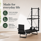 Foldable Pilates Reformer with Tower, 93-Inch Frame, Jump Board & Mat, 500 lb Capacity for Home Studio