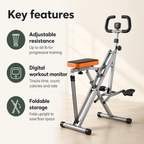 Foldable Squat Machine for Home Gym with Adjustable Resistance, Digital Monitor and 330 lb Weight Capacity