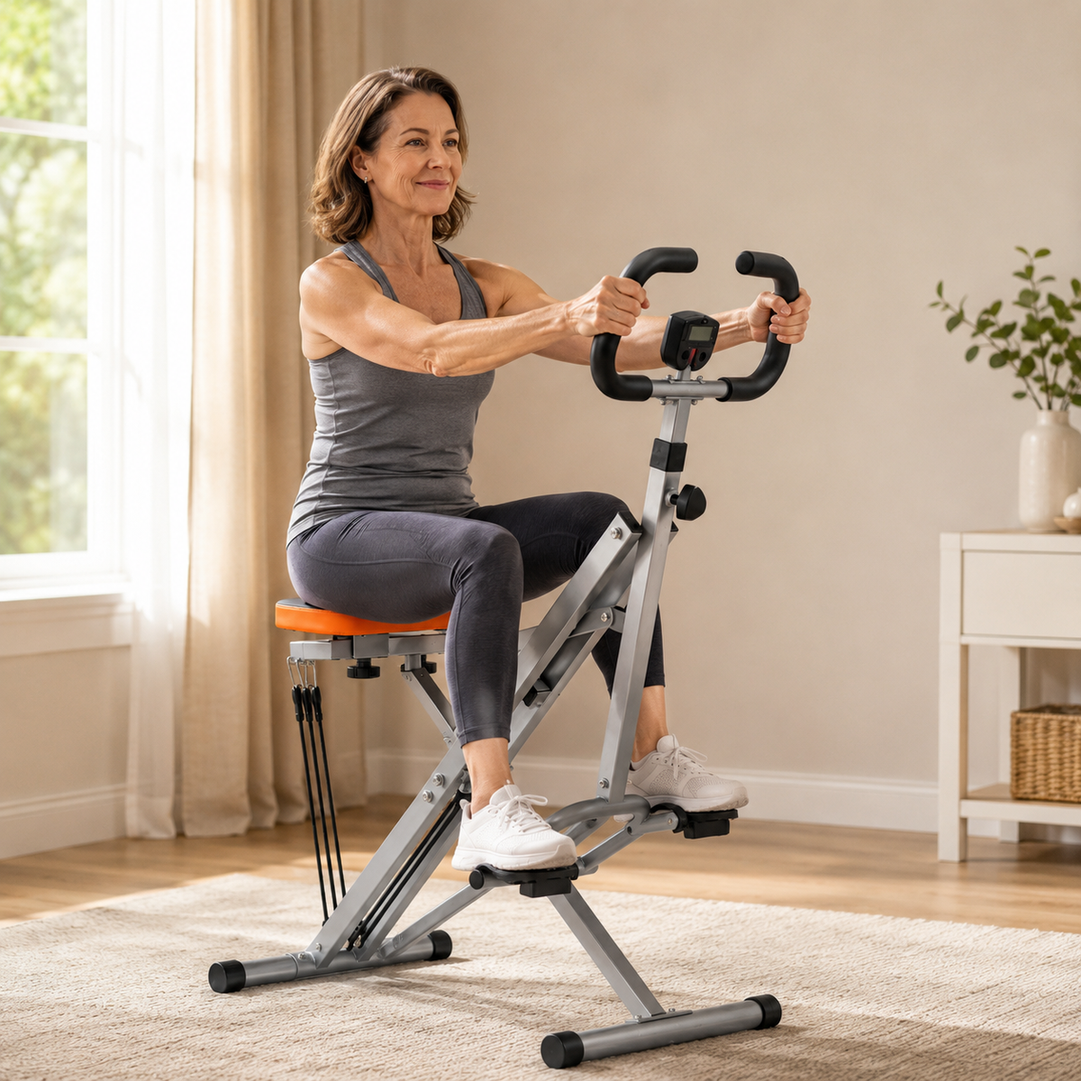 Foldable Squat Machine for Home Gym with Adjustable Resistance, Digital Monitor and 330 lb Weight Capacity