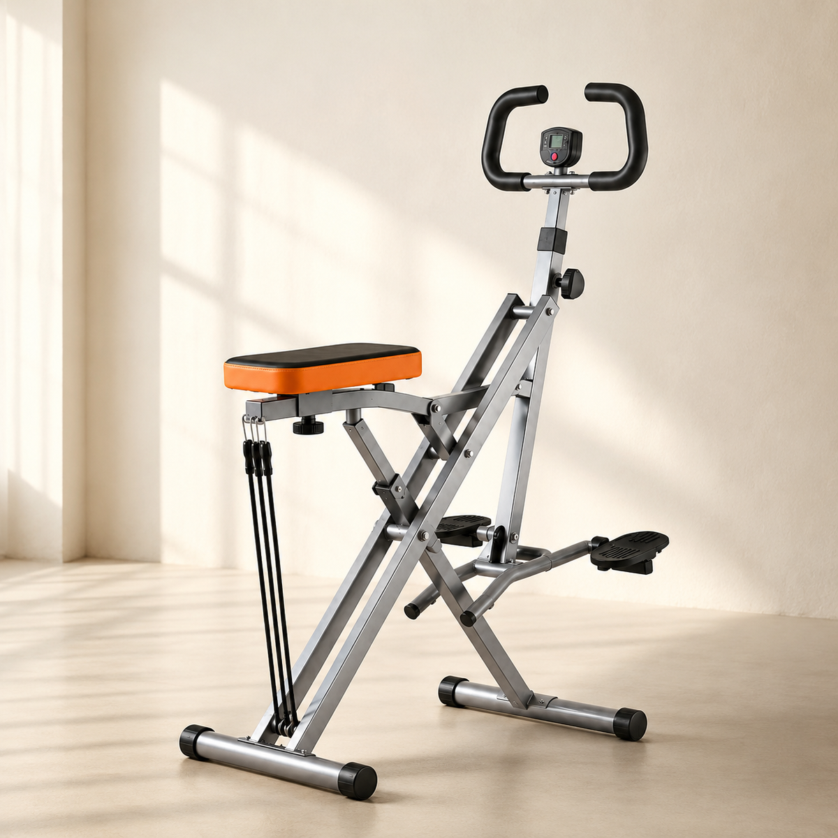 Foldable Squat Machine for Home Gym with Adjustable Resistance, Digital Monitor and 330 lb Weight Capacity