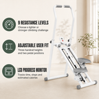 Foldable Vertical Stair Stepper with 9 Resistance Levels, Adjustable Handrails, LCD Monitor and 330 lb Capacity