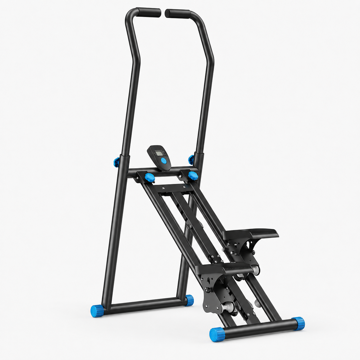 Foldable Vertical Stair Stepper with 9 Resistance Levels, Adjustable Handrails, LCD Monitor and 330 lb Capacity