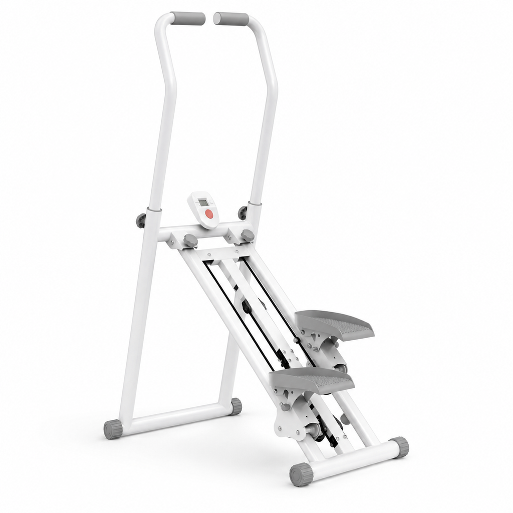 Foldable Vertical Stair Stepper with 9 Resistance Levels, Adjustable Handrails, LCD Monitor and 330 lb Capacity