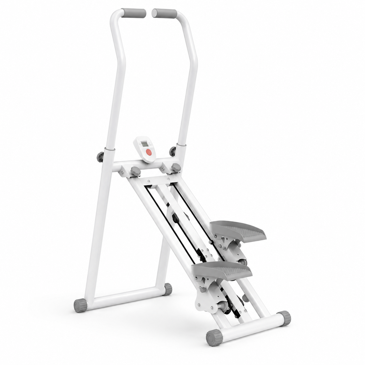 Foldable Vertical Stair Stepper with 9 Resistance Levels, Adjustable Handrails, LCD Monitor and 330 lb Capacity