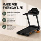 Folding Treadmill with 15% Incline, 3.0 HP Brushless Motor, 7.5 MPH Speed and LED Display