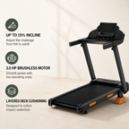 Folding Treadmill with 15% Incline, 3.0 HP Brushless Motor, 7.5 MPH Speed and LED Display
