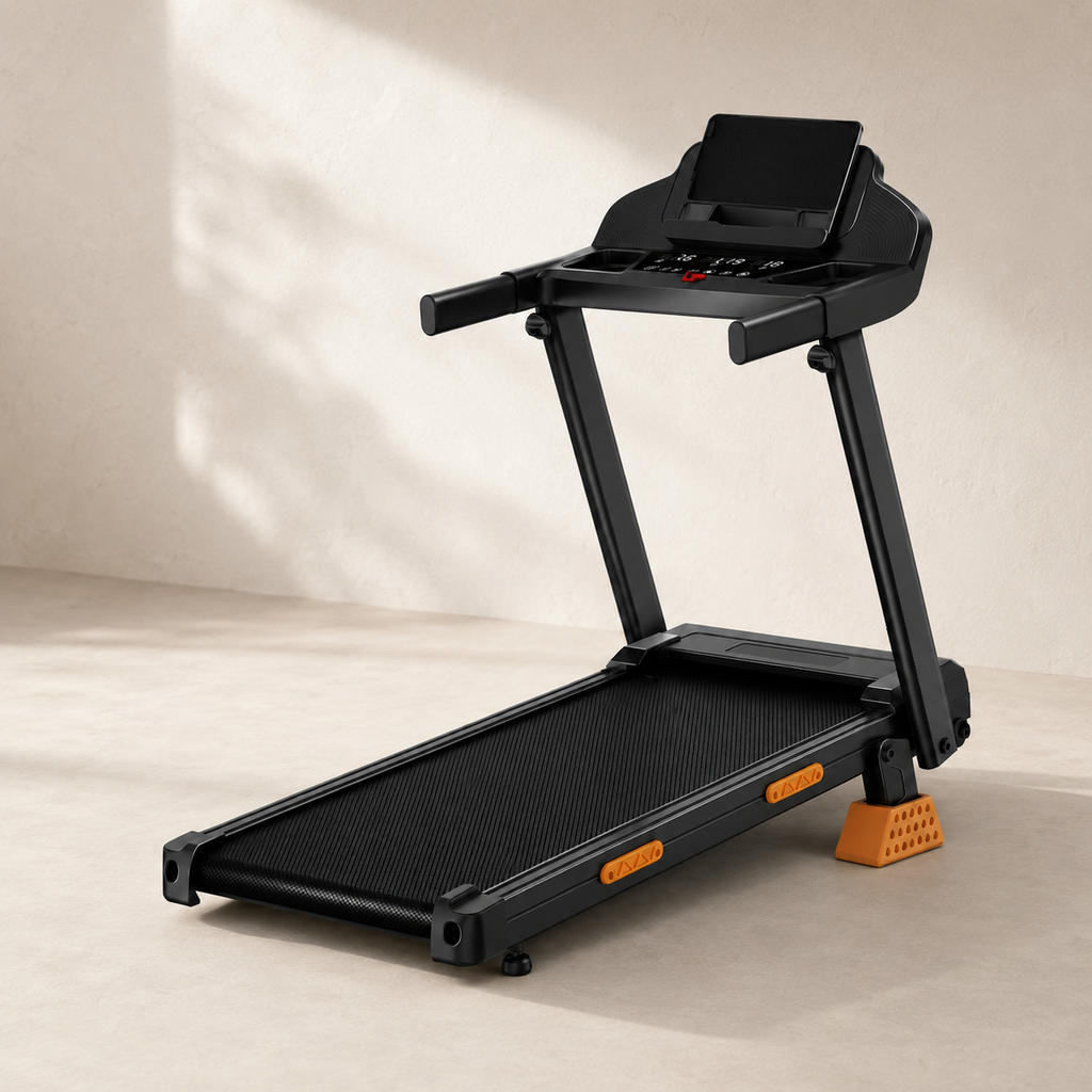 Folding Treadmill with 15% Incline, 3.0 HP Brushless Motor, 7.5 MPH Speed and LED Display