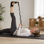 Foot & Leg Stretching Strap with Adjustable Foot Cradle and Multi-Loop Handles for Yoga, Pilates & Flexibility Training