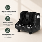Foot and Calf Massager with Heat, Shiatsu Kneading, Vibration, 3 Intensity Levels and Adjustable Angle