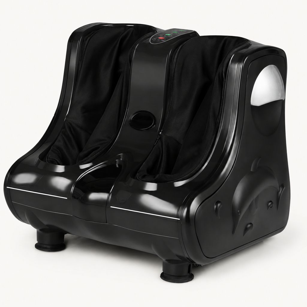 Foot and Calf Massager with Heat, Shiatsu Kneading, Vibration, 3 Intensity Levels and Adjustable Angle