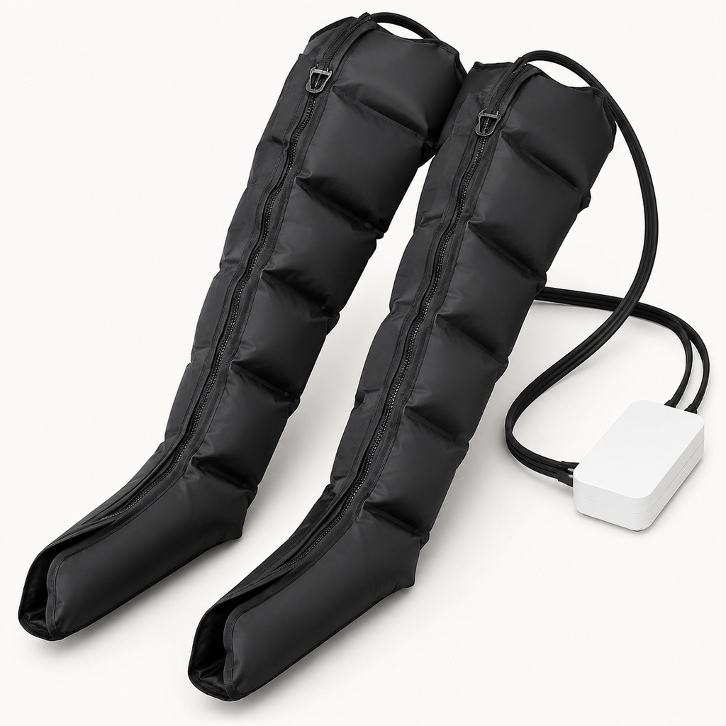 Full-Leg Air Compression Massager for Thighs, Calves and Feet with 3 Pressure Levels and Wired Controller