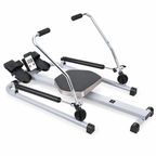 Full-Motion Hydraulic Rowing Machine with LCD Monitor, Adjustable Resistance up to 110 lb and 265 lb Capacity