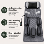 Full Body Massage Mat with Air Compression Stretching, Neck Kneading, Heat, Vibration & Wired Remote Control