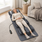 Full Body Massage Mat with Air Compression Stretching, Neck Kneading, Heat, Vibration & Wired Remote Control
