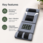 Full Body Massage Mat with Heat, Neck & Foot Kneading, Vibration and Adjustable Lumbar Support