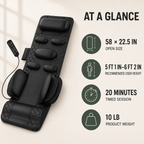 Full Body Stretching Massage Mat with Heat and 3D Air Compression, 4 Modes, 3 Intensities, Foldable Design