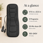 Full Body Vibration Massage Mat with Heat, 5 Vibration Programs, Inflatable Lumbar Support & Foldable Design