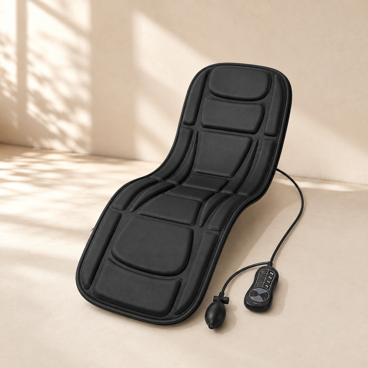 Full Body Vibration Massage Mat with Heat, 5 Vibration Programs, Inflatable Lumbar Support & Foldable Design