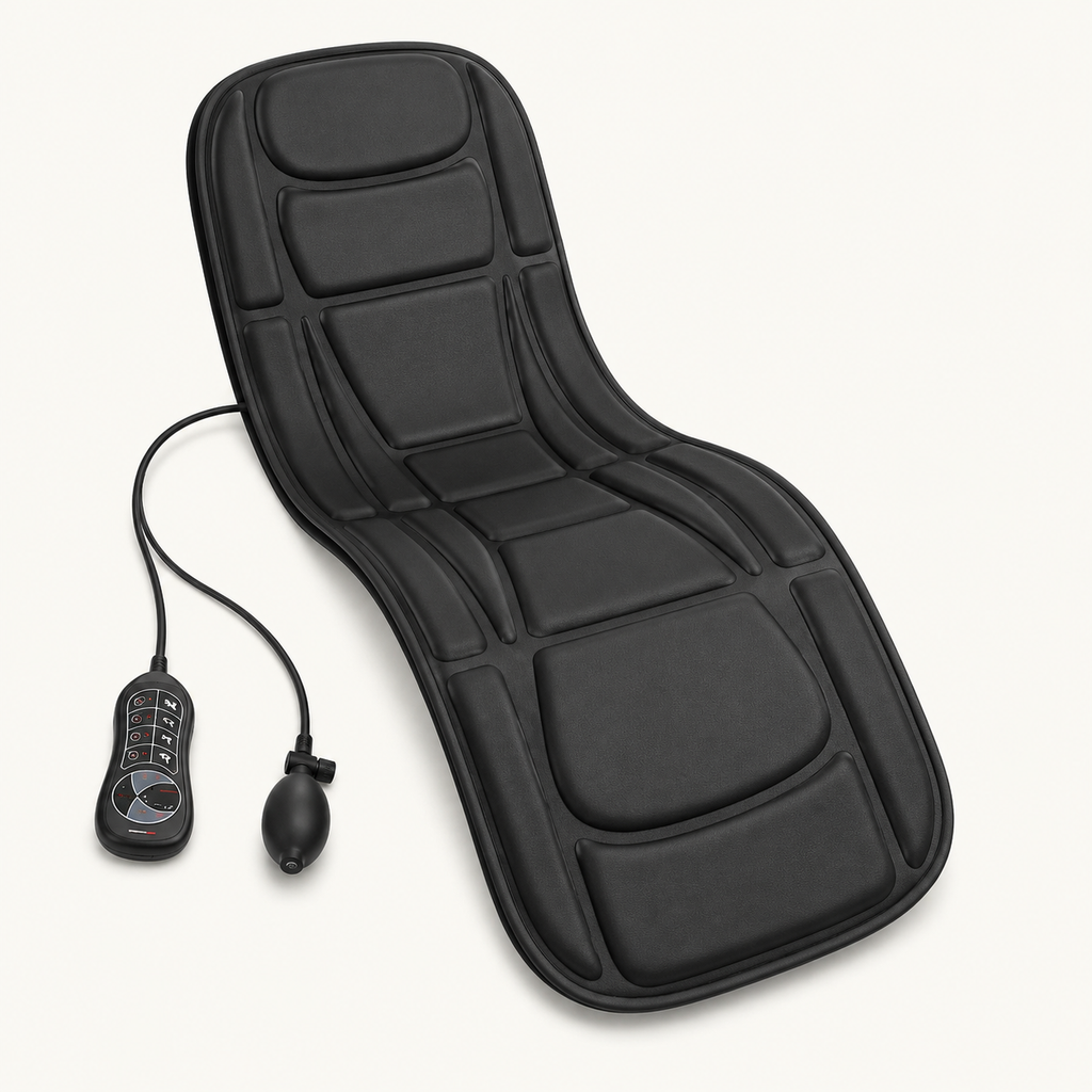 Full Body Vibration Massage Mat with Heat, 5 Vibration Programs, Inflatable Lumbar Support & Foldable Design