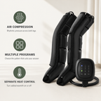 Full Leg Air Compression Massager Boots with Heat, Multiple Programs and 3 Intensity Levels