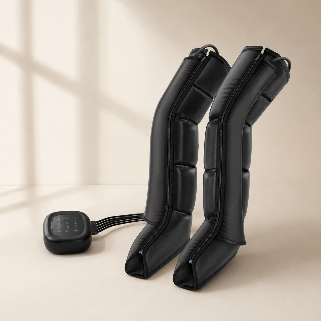 Full Leg Air Compression Massager Boots with Heat, Multiple Programs and 3 Intensity Levels