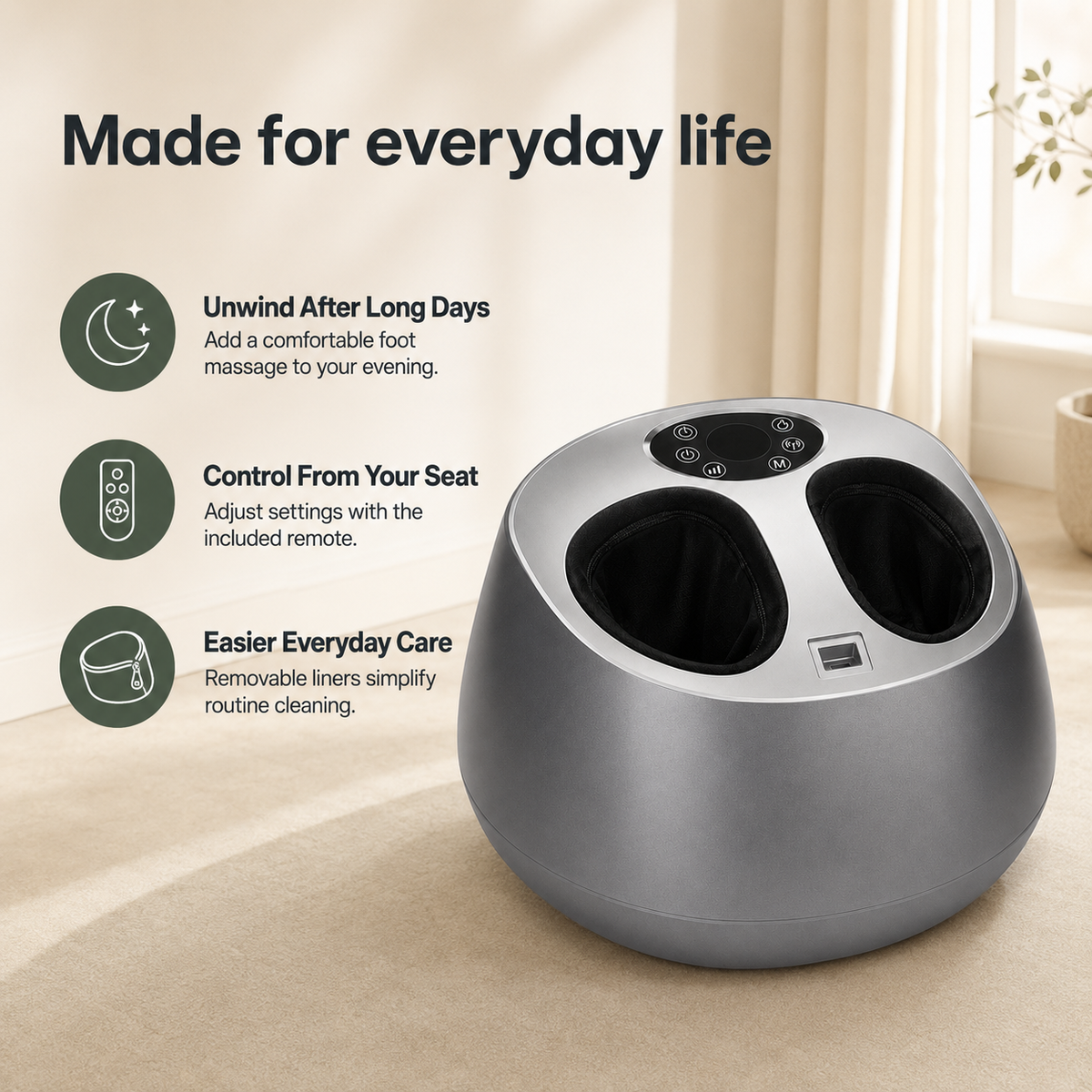 Fully Enclosed Shiatsu Foot Massager with Heat and Air Compression, 5 Modes, 9 Intensity Levels and Remote Control