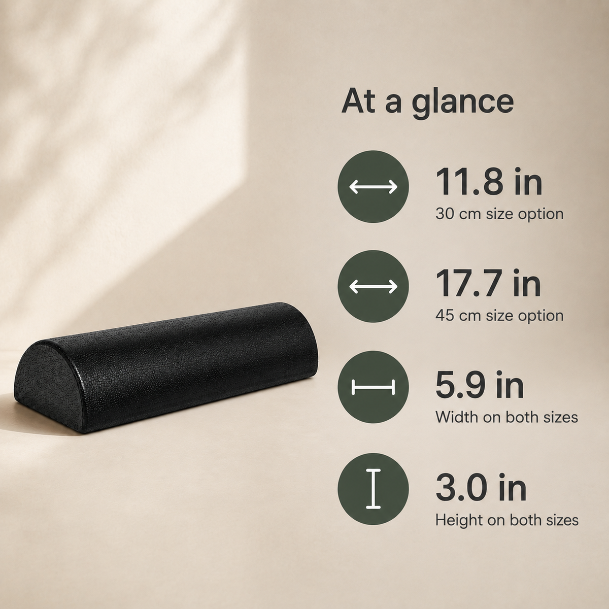 Half Round EPP Foam Roller for Yoga, Pilates, Stretching & Balance Exercises, 2 Sizes