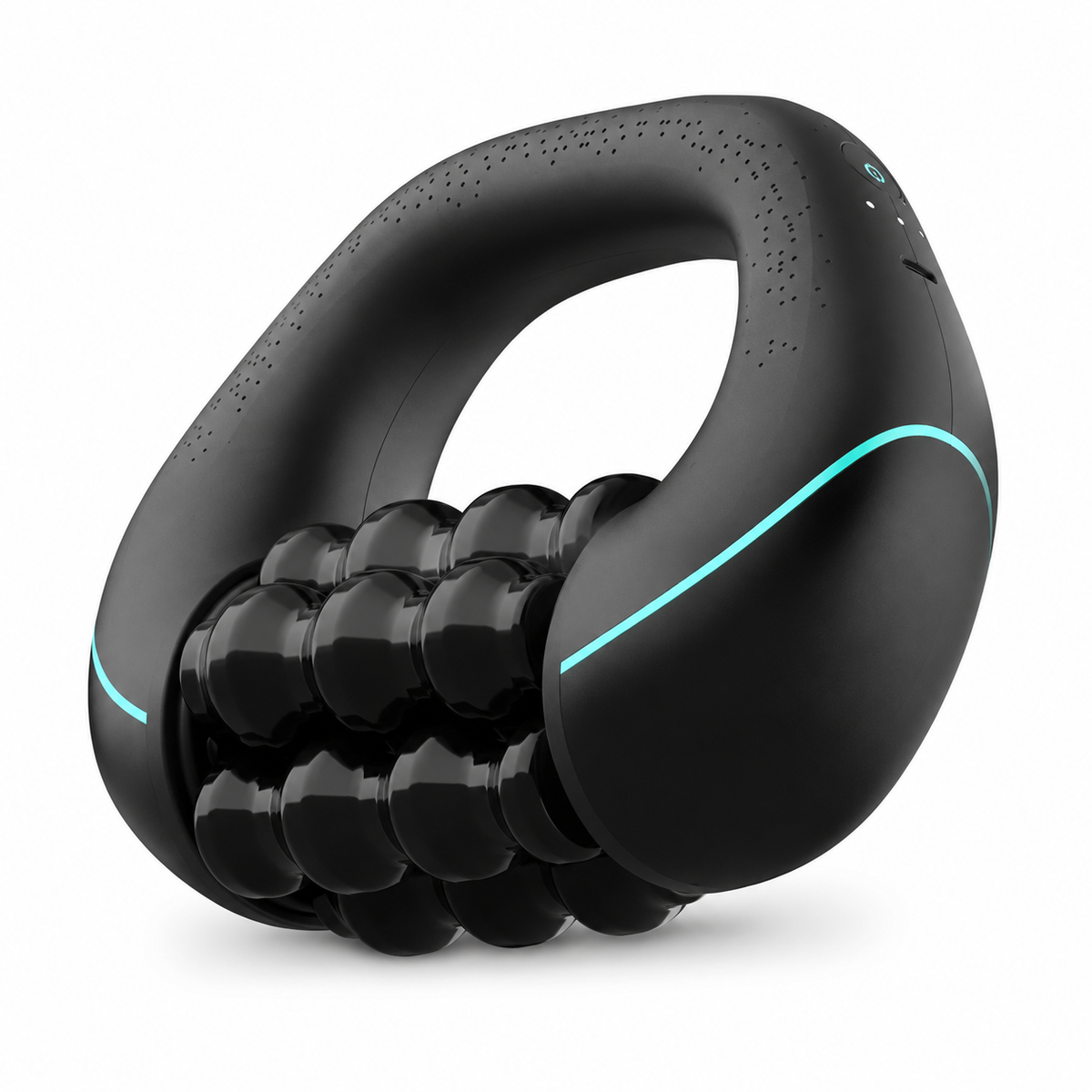Handheld Rolling Percussive Massager with 3 Speeds, Rechargeable Battery and Multi-Grip Handle